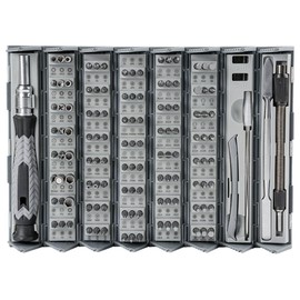 Kunzer 7MWS126 Mini Tool Set 126 Pieces - Set with Screwdriver Bits in Roll Box - for Workshop, Household, Travel