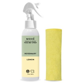 MOXE Yoga Mat Cleaner, Green America Certified, Rosemary and Lemon Essential Oils, Safe for All Mats and Exercise Equipment, 4 Oz (1 Pack)