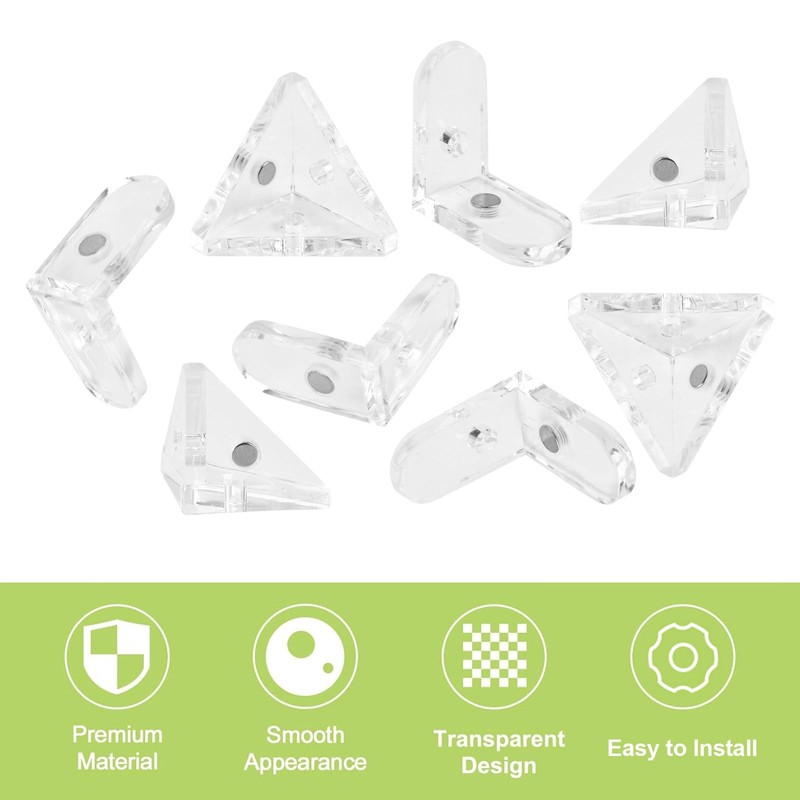 UFURMATE 8Pcs Triangle/Right Angle Bracket Corner Shelf Support with Magnets