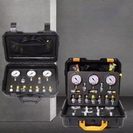 중장비 압력 테스트기 테스터기 장비 굴삭기 실린더 [20개 3방향 14개 완전 버전] Heavy Equipment Pressure Tester Equipment Excavator Cylinder [20 pcs 3-way 14 pcs Complete Version]