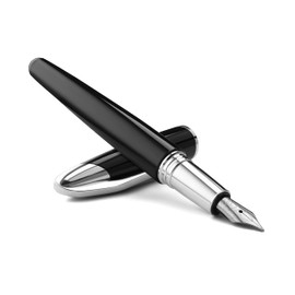 Colibri Equinox Fountain Pen - Black Lacquer and Chrome Accents - Elegant Fountain Pen - Medium Size Nib System - Comes in a Beautiful Gift Box - Gift for Men and Women