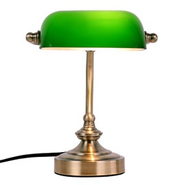 Mini Glass Bankers Lamp, Desk Lamp, Classic Retro Bronze Finish G9 Base, Plug in Vintage Table lamp, Reading Modern for Home Office,Piano Banker Mini Desk Table Lamp,Library(Without Bulb)