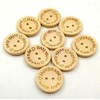 100 PCS Round 2 Hole Handmade with Love Wooden Button