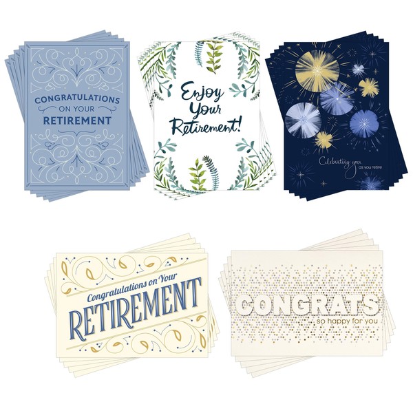 Hallmark Business (25 Pack) Assorted Retirement Cards (Premium Collection) for Employees or Customers