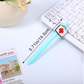 Wanmu Pack of 6 Nurse Pens Funny Cartoon Ballpoint Pen Retractable Nurse for Nurses Doctors Medical Assistants