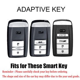 HIBEYO 2/3/4 Button Key Fob Cover Compatible with Honda Acura RLX MDX CDX TLX-L NSX RDX Accessories Alloy Leather Key Shell Smart Key Case with Keychains-Short Keychian Black