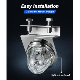 2 Pack 45 Degree Watermelon Light Brackets, Stainless Steel Clamp-On Mounts for 4 Inch Watermelon Lights, No Drilling Frame Brackets for Semi Trucks, Pickups & Trailers, Hardware Included