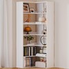 oneinmil Bookcase 6 Tiers with Baffles, Large Corner Bookshelf, 23.62"