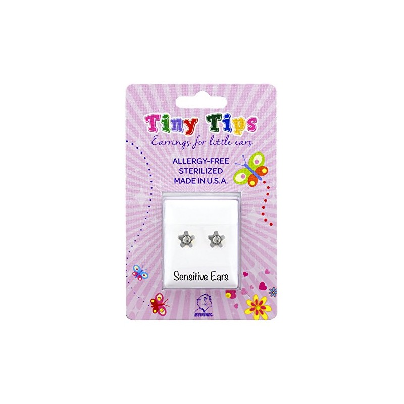 STUDEX Birthstone Starlight April Crystal Tiny Tips Stud Earrings in