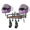 Motorcycle Helmet Holder Wall Mount, Rustic Helmet Display Rack with