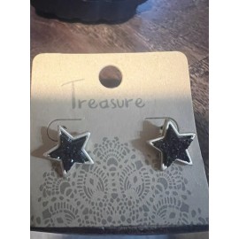 Sparkle Black Star Sparkle Earrings
