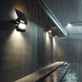 Luminea LED Floodlight: Solar LED Wall Floodlight with Motion Sensor, 1,300 lm, 2 x 1,800 mAh, IP65 (LED Solar Spotlight Motion Sensor, Solar Floodlight with Motion Sensor)