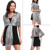 Dark Grey Shawls and Wraps for Evening Dresses-Ladies Shimmery Formal