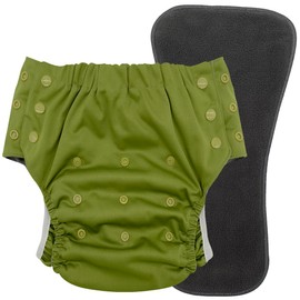 Special Needs Big Kids' Protective Briefs: Pull-on Cloth Diaper for Incontinence & Potty Training, Age 6-16 Years (Olive Green, Junior 1)