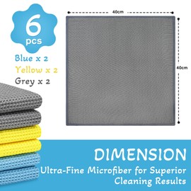 SOMLAW Set of 6 Microfibre Cloths, Guest Towels, 40 x 40 cm, Microfibre Cloth, Car Care, Cleaning Cloths for Kitchen, Cleaning Cloths and Cleaning Cloths without Cleaning Agents, Microfibre Cloths