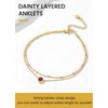 KeyStyle 14K Gold Plated Ankle Bracelets for Women January Birthstone,
