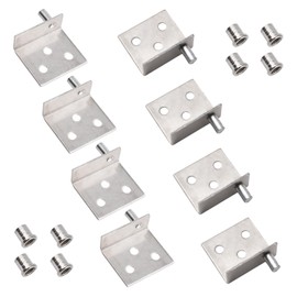 UFURMATE Pivot Hinge, 4 Sets Concealed Shaft Cabinet Door Pivot Hinges Cabinet Wood Door Hinges with Pin Door Hinges with Bushing for Free-Swinging Wood Cabinet Door (Silver)