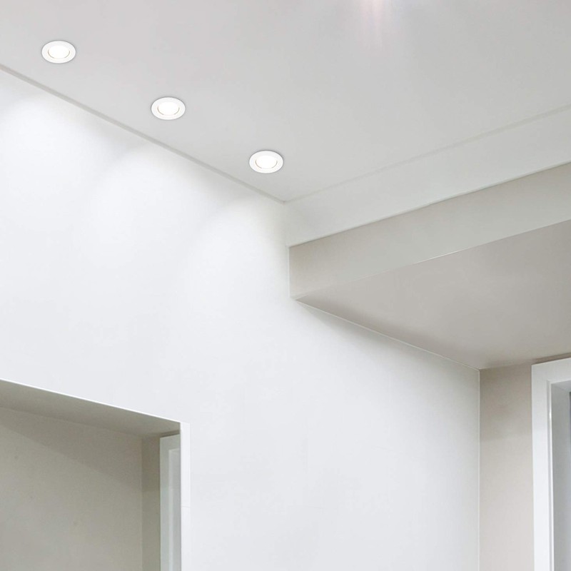 MiniSun | Modern Fire Rated Gloss White GU10 Recessed Ceiling