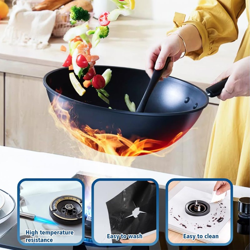 8 Pcs Stove Burner Covers, 0.2 mm 10.6" x 10.6"
