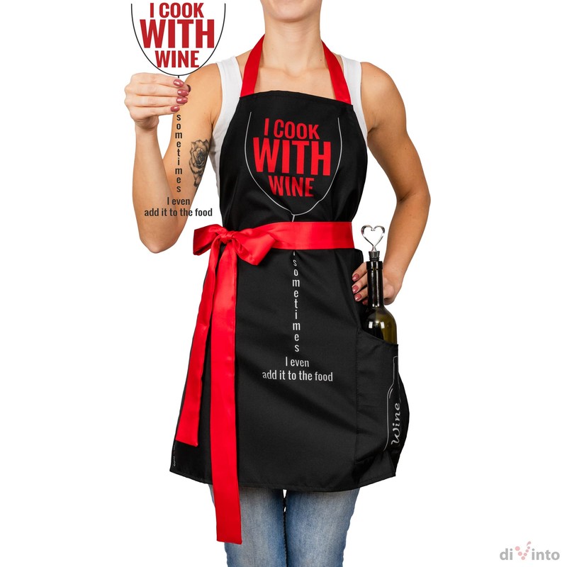 diVinto Woman Cooking Apron with Stopper and Pockets, BBQ apron,