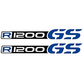 2 Stickers Compatible with Moto R1200 GS Adventure Motorcycle R 1200 (Black/Blue)