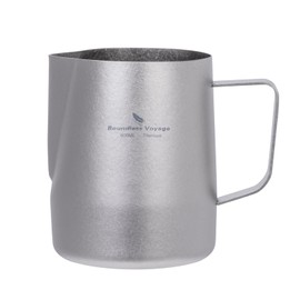 Boundless Voyage Titanium Espresso Steaming Pitcher Titanium Milk Frother Cup Barista Latte Art Round Spout Milk Jug Coffee Cup