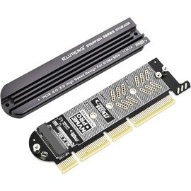 ELUTENG M.2 PCIe X4 NVMe Adapter, Aluminum Heatsink Solution, NVMe PCI-Express SSD Expansion Card Supports PCIE 3.0 4.0 and X4 X8 Slots for M Key/B&M Key 2230 2242 2260 2280 SSD