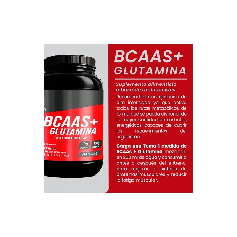 Aminoácidos Bcaas + Glutamina Psn 1kg Varios Sabores