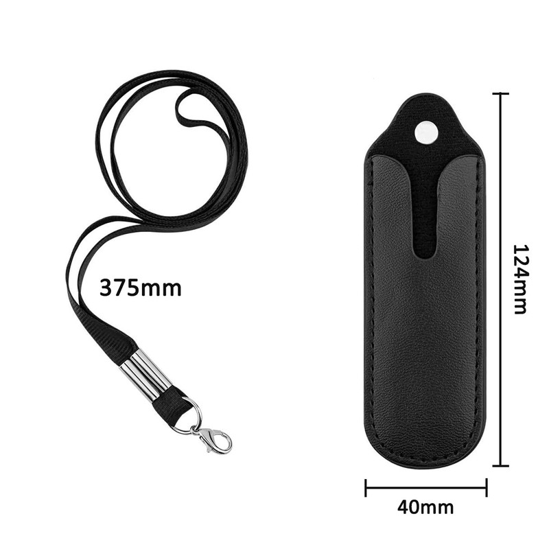 diyfixlcd 4 Pieces Black PU Leather Lanyard Case, MP3 Voice