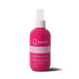 12 Benefits Leave-In Conditioner Spray – Instant Healthy Hair Treatment, Anti-Frizz, Detangles, Strengthens & Repairs, Heat Protection with Quaternium 39 & Silk Fibre Protein, 6 Fl Oz