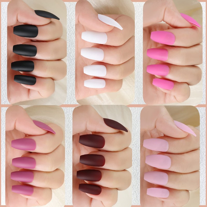 Ballerina Nail Tips, MAGIC ARMOR Pack of 120 Artificial Nails