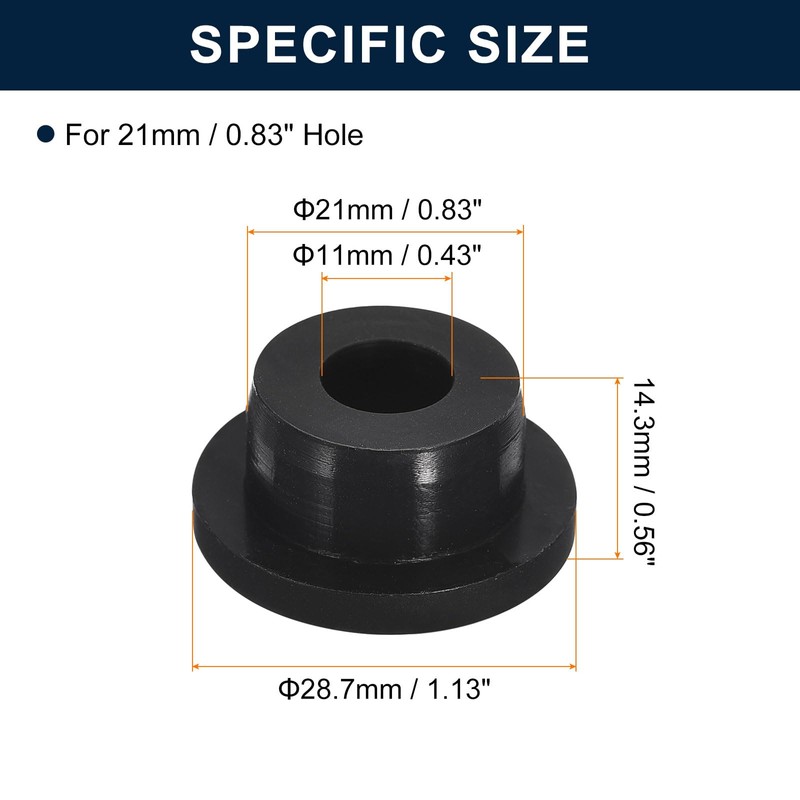 sourcing map 6 Pieces Black Plug Holes, H21 Waterproof Rubber