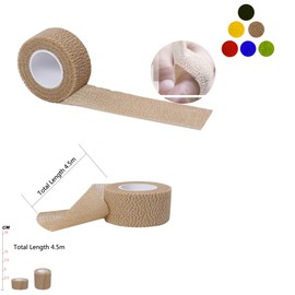 Self Adherent Wrap Tape Medical Cohesive Bandages Flexible Stretch Athletic Strong Elastic First Aid Tape for Sports Sprain Swelling and Soreness on Wrist and Ankle 6 Pack 1Inch X 5Yards(Beige)
