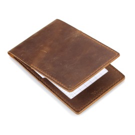 Robrasim Handmade Leather Yardage Book Cover, Leather Golf Scorecard Holder - Brown