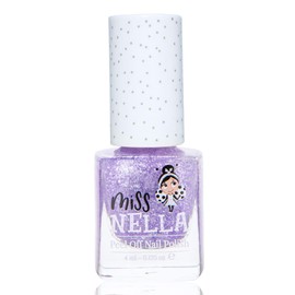 MISS NELLA Peel-Off Nail Polish for Kids (Sparkly Zebra)