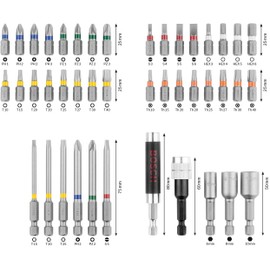 Bosch Professional 43 - Piece Screwdriver Bit and Nutsetter Set (Drill Accessories), Colour Coded, Variety Pack