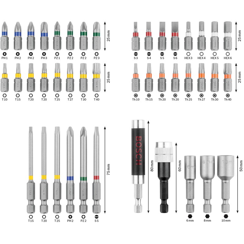 Bosch Professional 43 - Piece Screwdriver Bit and Nutsetter Set
