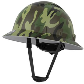 Zeluga 15-444 HDPE Full Brim Hard Hat, Construction Safety Helmet with Vented Holes, 6 Point Adjustable Ratchet Suspension, ‎Meets ANSI/ISEA Z89.1, Water Transfer Printing, Digital Camo