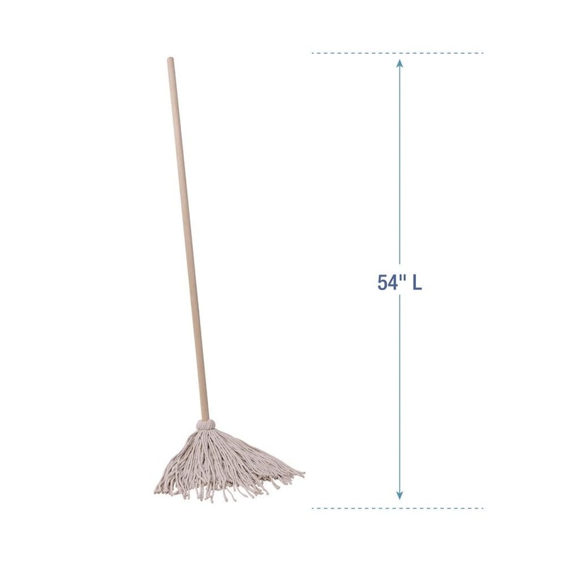 Boardwalk 120C Deck Mop, 54" Wooden Handle, 20oz Cotton Fiber