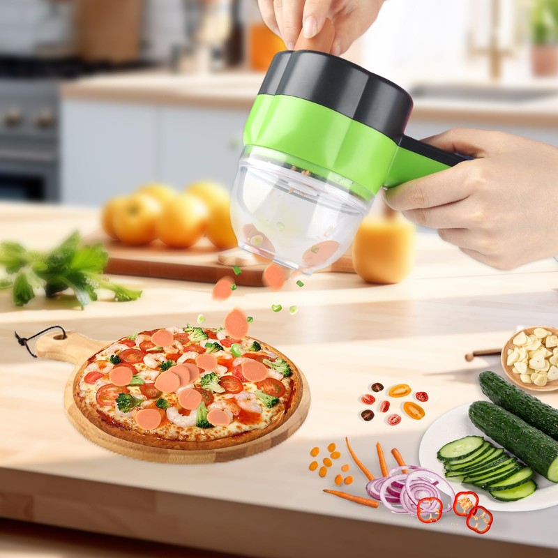 Electric Vegetable Slicer Set Vegetable Cutter 4 in 1 Portable,