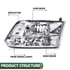GRAND ORANGE Headlights Assembly Compatible with 2009-2012 Dodge Ram 1500