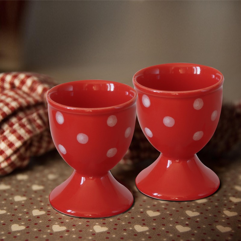 Cinf Easter Ceramic Egg Cup Red Set of 2 Porcelain