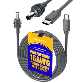 MUSVOH for Starlink Mini Cable USB C to DC Power Cords 15FT/4.6M, Type C to DC for Starlink Mini Cable Adapter with Tinned Oxygen-Free Copper OFC 16AWG Waterproof Outdoor