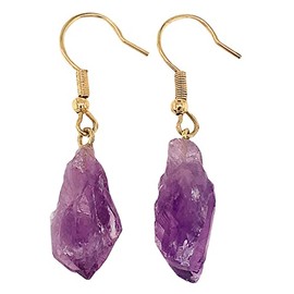 Amethyst Point Nugget Earrings | Hook Style | Natural Stones From Brazil