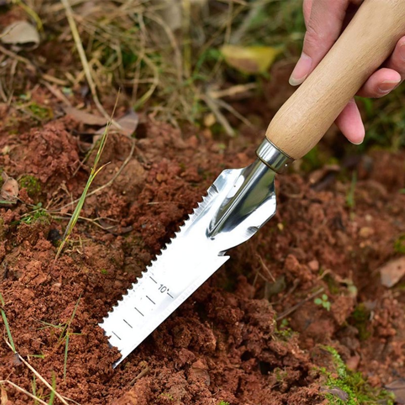 Garden Weeding Tools Multifunctional Manual Weeder Wooden Handle Weed Remover