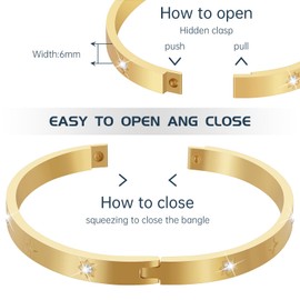 RDISOR Gold Bracelets for Women Friendship Love Bangle Bracelets 14K Gold Plated Stainless Steel Bracelet Jewelry Valentines Birthday Christmas Gifts for Women Stocking Stuffers