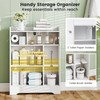 Tangkula Bathroom Storage Cabinet, Slim Floor Cabinet with Toilet Paper