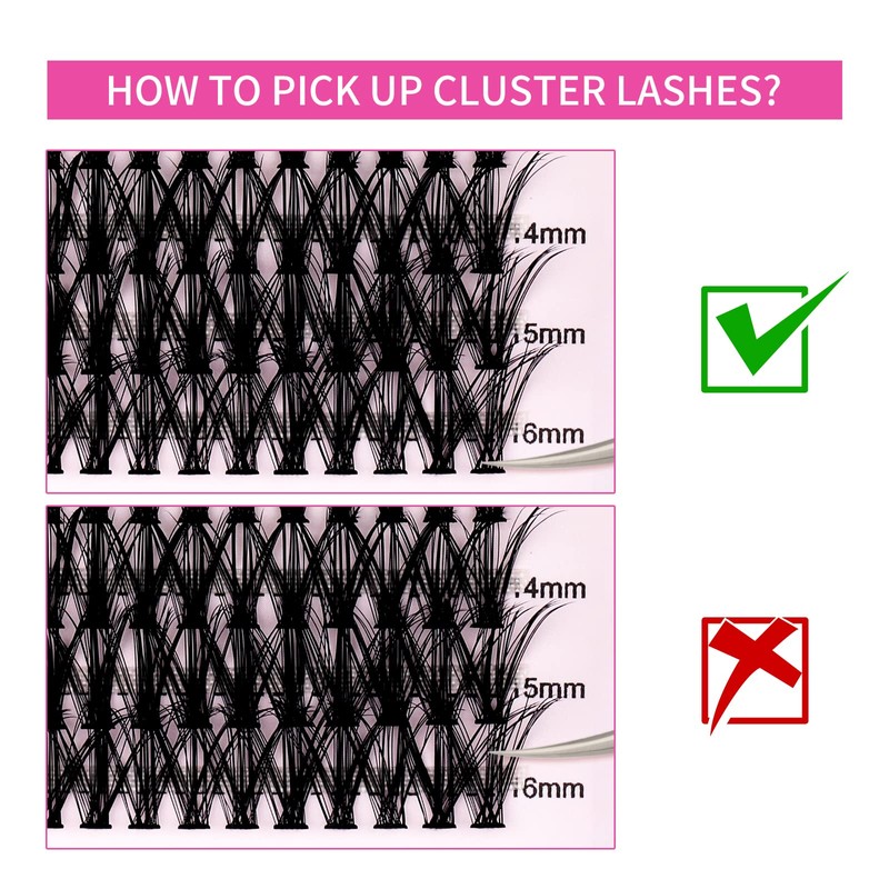 Eyelashes, Individual Cluster for Eyelash Extensions, 30D, 40D, 0.07 D-curl,