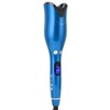Automatic Curling Iron Wand LED Temperature Display Timer Blue Curling