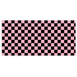 KSDUT Checkered Plaid Pink and Black Modern Summer Beach Towel - Mid Century Vintage Plaid Decor Pool Towels Microfiber Absorb Water Travel Towels 60x30 Inches for Spa Bathroom Gym